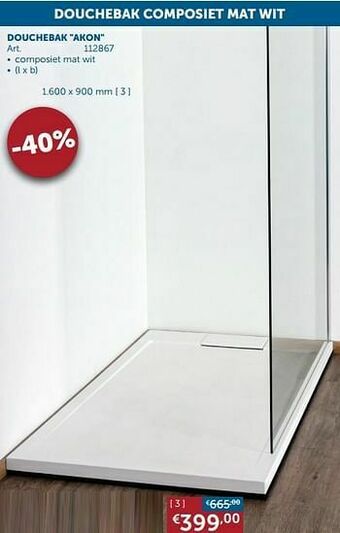 Zelfbouwmarkt Douchebak akon aanbieding
