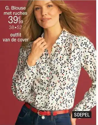 Damart Blouse met ruches 38-52 aanbieding