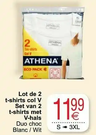 Lot de 2 t-shirts col v set van 2 t-shirts met v-hals