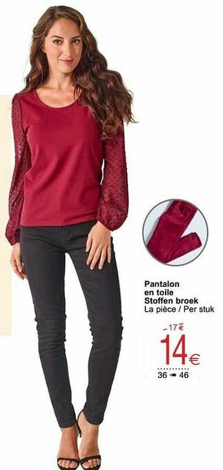 Cora Pantalon en toile stoffen broek aanbieding