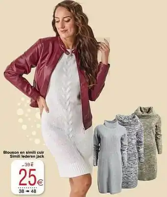 Blouson en simili cuir simili lederen jack
