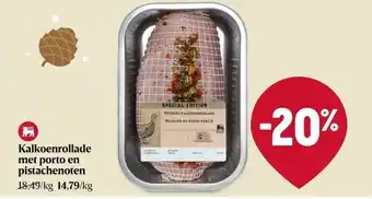 Kalkoenrollade met porto en pistachenoten