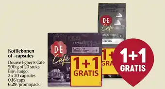 Delhaize Douwe Egberts Café Koffiebonen of -capsules aanbieding