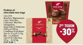 Delhaize Côte d'Or Pralines of chocolade met noga aanbieding
