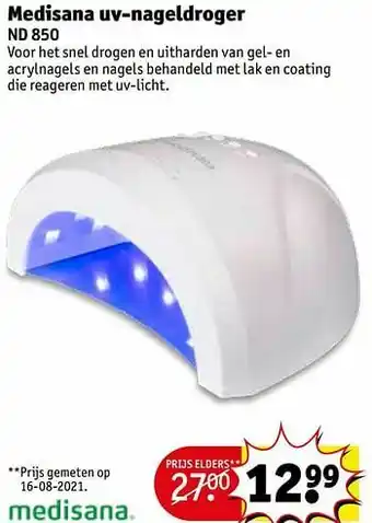 Kruidvat Medisana uv-nageldroger nd 850 aanbieding