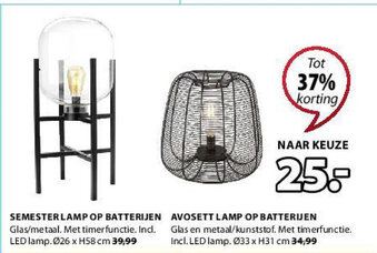 Jysk Avosett Lamp Op Batterijen aanbieding