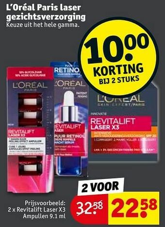 Kruidvat Revitalift laser x3 ampullen aanbieding
