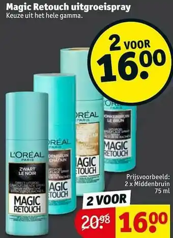 Kruidvat Magic retouch uitgroeispray middenbruin aanbieding