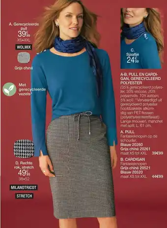 Damart A-B. Pull En Cardigan, Gerecycleerd Polyester aanbieding