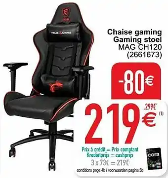 Cora Chaise gaming gaming stoel mag ch120 aanbieding
