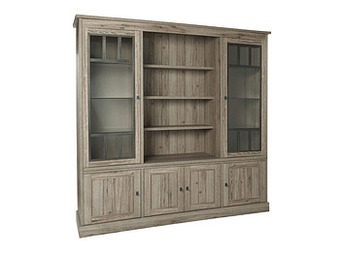 Deba Meubelen Kast vitrine YORK - Crystal Oak Beige Hout aanbieding