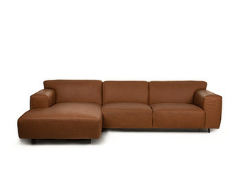 Deba Meubelen Hoekzetel VESTA - Cognac leder Bruin aanbieding