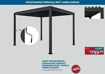 Zelfbouwmarkt Apart verkrijgbaar: screens met manuele bediening push-up-pull down systeem aanbieding