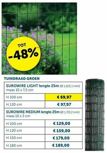 Zelfbouwmarkt Tuindraad groen aanbieding