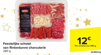 Carrefour Market Feestelijke schotel van flinterdunne charcuterie aanbieding