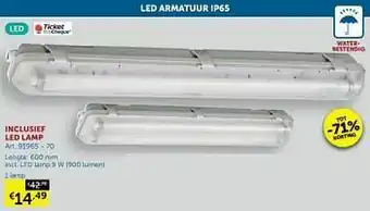 Waterdichte led armatuur ip65 1 lamp