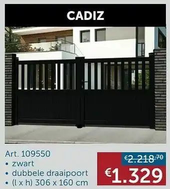 Zelfbouwmarkt Cadiz dubbele draaipoort aanbieding