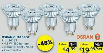 Zelfbouwmarkt Osram gu10 spot aanbieding