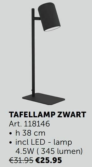 Zelfbouwmarkt Tafellamp zwart aanbieding