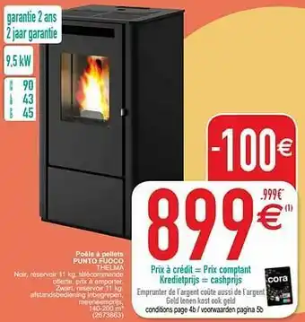 Cora Poêle à pellets punto fuoco aanbieding