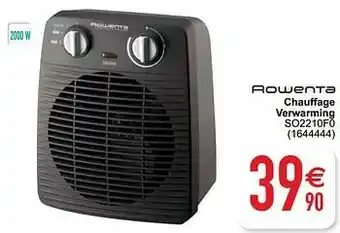 Cora Rowenta chauffage verwarming so2210f0 aanbieding
