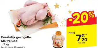 Carrefour Market Feestelijk gevogelte Maître Coq aanbieding