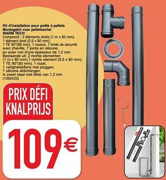 Cora Kit d`installation pour poêle à pellets montagekit voor pelletkachel warm tech aanbieding