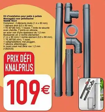 Cora Kit d`installation pour poêle à pellets montagekit voor pelletkachel warm tech aanbieding
