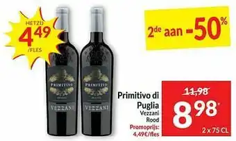 Intermarché Primitivo di puglia vezzani rood aanbieding