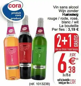 Vin sans alcool wijn zonder alcohol rouge - rode rosé blanc - wit