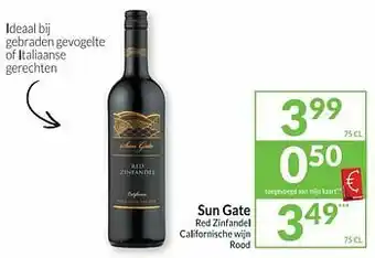 Intermarché Sun gate red zinfandel californische wijn rood aanbieding