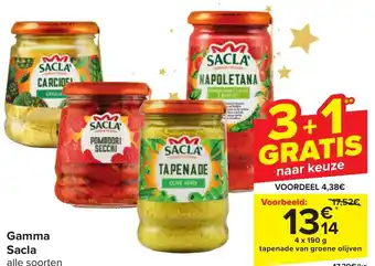 Carrefour Market Sacla Gamma 4 x 190g aanbieding