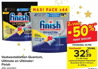 Carrefour Market Finish Vaatwastabletten Quantum, Ultimate en Ultimate+ aanbieding