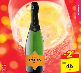 Carrefour Market Spanje Cava Gran Palas Brut 75 cl aanbieding