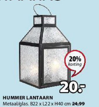 Jysk Hummer Lantaarn aanbieding