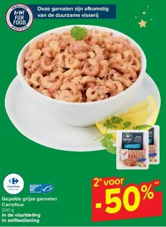 Carrefour Gepelde grijze garnalen aanbieding