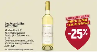 Delhaize Monbazillac Les Accordailles 2020/2021 aanbieding