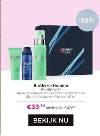 Biotherm Homme Aquapower Aquapower Advanced Gel 75 ml + Scheerschuim 50 ml + Aquapower Cleanser 40 ml