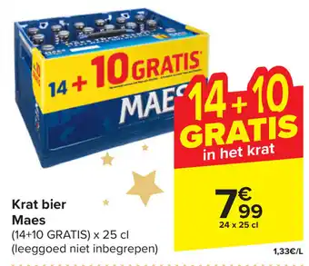 Carrefour Market Krat bier Maes 24 x 25cl aanbieding