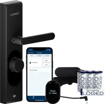 Coolblue Loqed touch smart lock zwart + power kit aanbieding