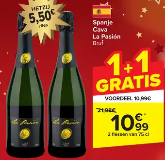 Carrefour Market Cava La Pasión Brut 2 flessen van 75 cl aanbieding