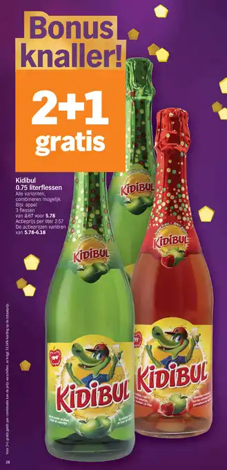 Albert Heijn Kidibul 0.75 literflessen aanbieding
