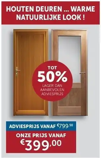 Zelfbouwmarkt Houten deuren ... warme natuurlijke look ! aanbieding