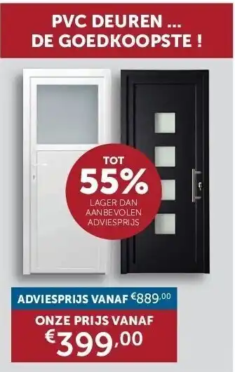 Zelfbouwmarkt Pvc deuren ... de goedkoopste ! aanbieding
