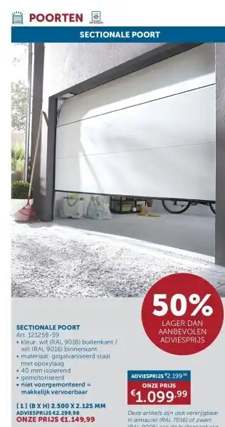 Zelfbouwmarkt Sectionale poort aanbieding
