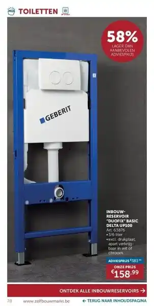 Zelfbouwmarkt Inbouwreservoir “duofix” basic delta up100 aanbieding
