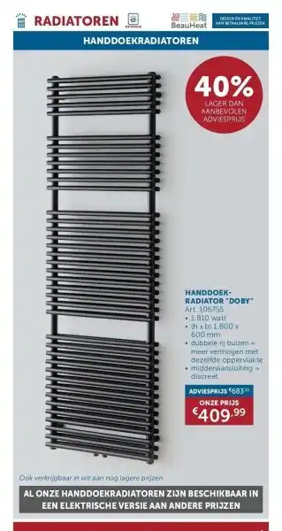 Zelfbouwmarkt Handdoekradiator doby aanbieding