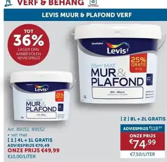 Zelfbouwmarkt Evis muur & plafond verf aanbieding