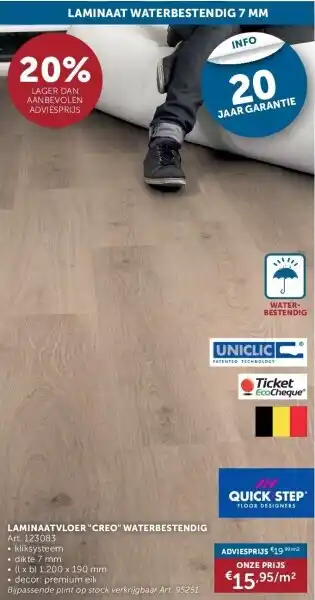 Zelfbouwmarkt Laminaatvloer creo waterbestendig aanbieding