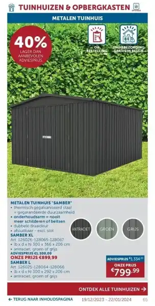 Zelfbouwmarkt Metalen tuinhuis samber aanbieding